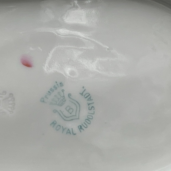 Royal Rudolstadt Prussia Pink Roses Antique Celery Serving Dish - Picture 7 of 9
